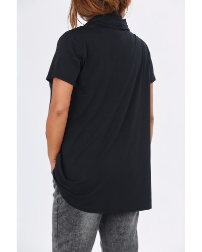 Maglia Casual Esarfa Suprapusa BLK