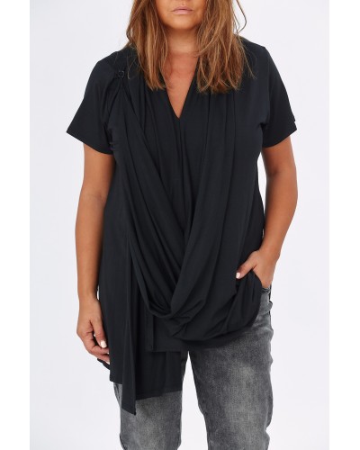 Maglia Casual Esarfa Suprapusa BLK