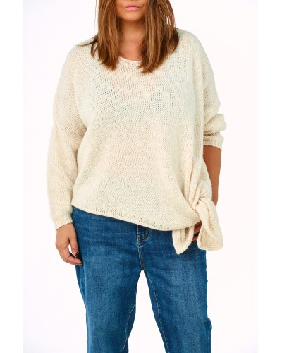 Pullover Asimetric Despicat Mix Lana Butter