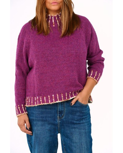 Maglioncino Mix Lana Prune CLSTRP