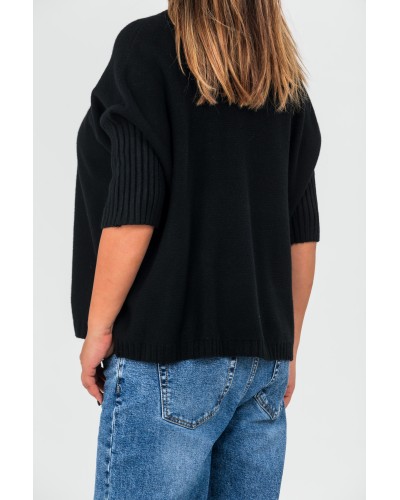 Maglioncino Maneca 3/4 Casual BLK