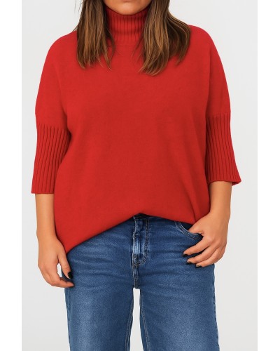 Maglioncino Maneca 3/4 Casual RED