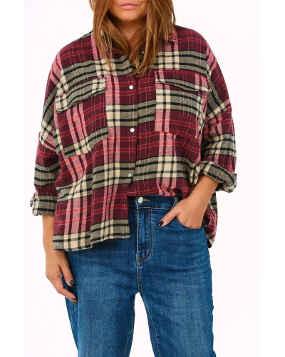 Camasa Boyfriend Retro Maroon