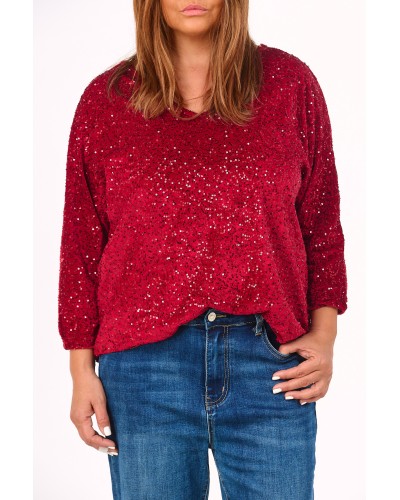 Maglia Celebrate Red Sequins
