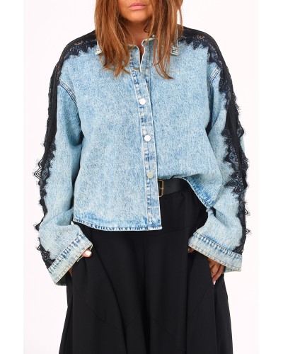 Jacheta Camasa Jeans Mix Lace