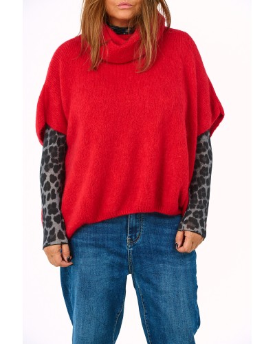 Maglioncino Mix Alpaca RED Suprapusa Secondskin Cashmere