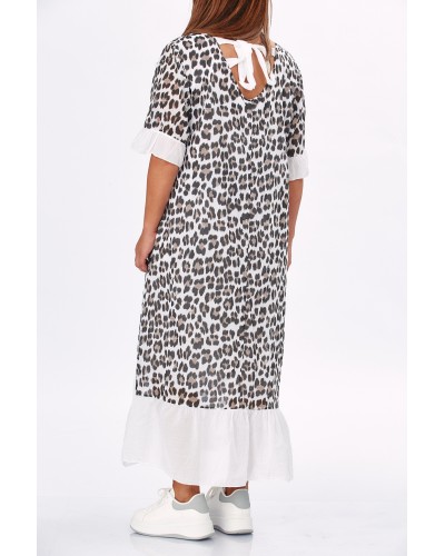 Abito Summer Animalia Print Wht