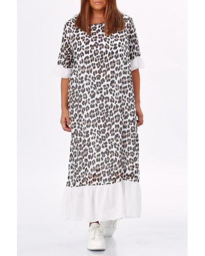 Abito Summer Animalia Print Wht