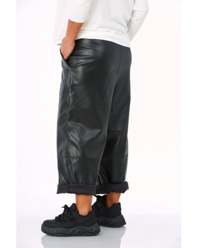 Pantaloni Boyfriend Oversized PU Leather