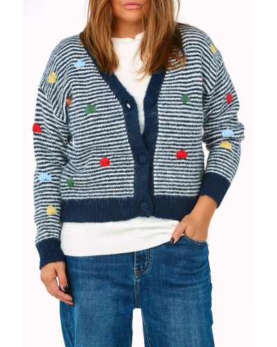 Gilet Mix Lana Nasturi Fata Celebrate BLU