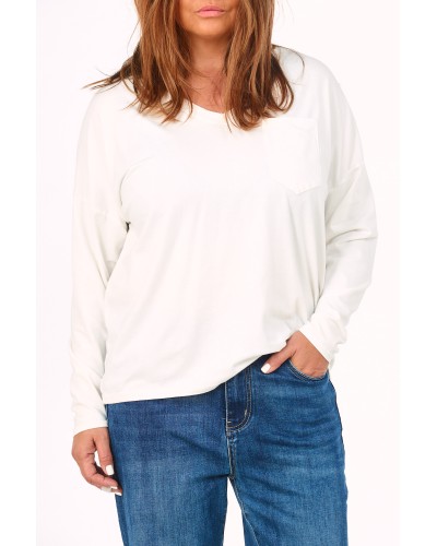 T-shirt Boyfriend Casual Cotton VWht