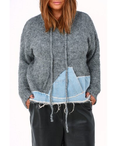 Hoodie Boyfriend Mix Lana si Denim