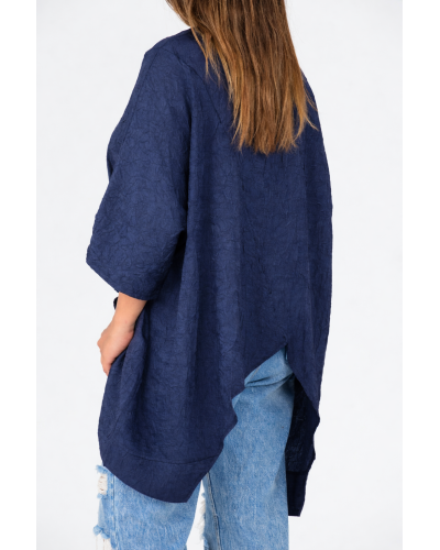 Maglia Viscose Crepe Indigo Asimetrica