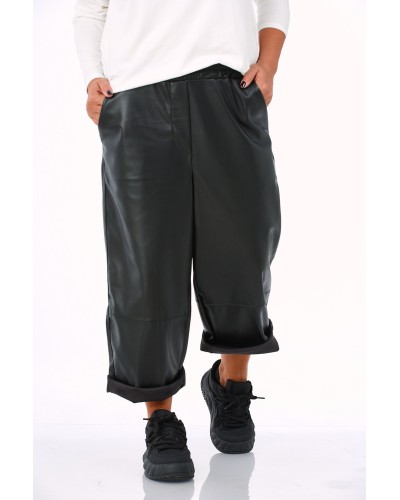 Pantaloni Boyfriend Oversized PU Leather
