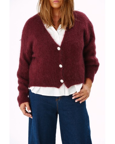 Gilet Mohair Burgundy Nasturi PietreSW