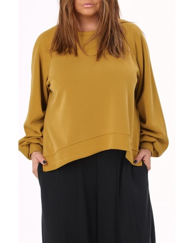 Maglia Basic Usor Asimetrica Moustard