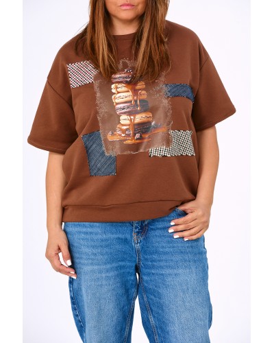 T-shirt Bumbac  Macarons Choco