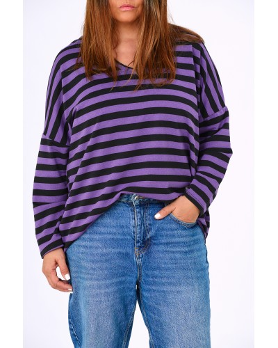 Maglia Boyfriend Oversized Dungi Mov/Blk