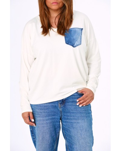 T-shirt Boyfriend Casual Buzunar Jeans