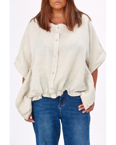 Maglia Lino Oversized Nude