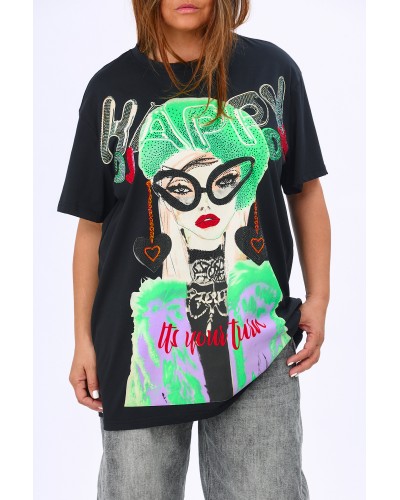 T-shirt Boyfriend Maxi ACCGreen