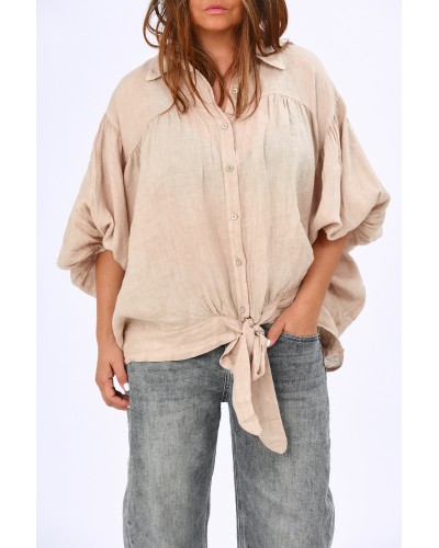 Maglia Pense Maneca Ampla Beige