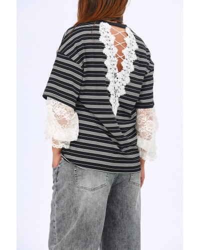 T-shirt Boyfriend Maneci Lace