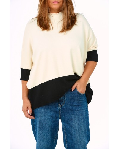 Maglioncino Oversized Retro Blk/Wht