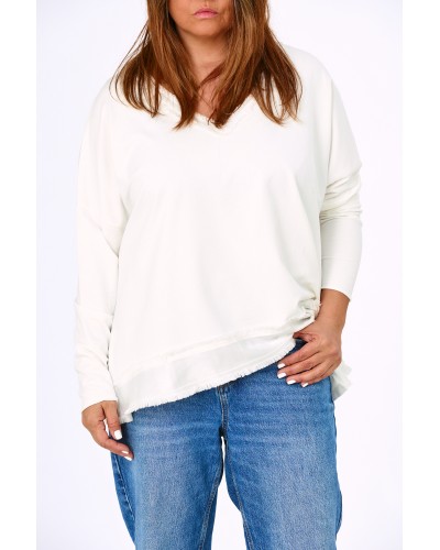 Maglia Boyfriend Cotton V Wht