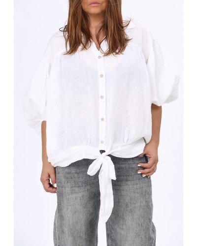 Camasa Lino Pense Maneca Ampla Wht