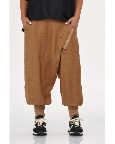 Pantaloni Boyfriend Lino ZIP Camel