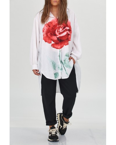 Camasa Oversized Asimetrica Flw Print