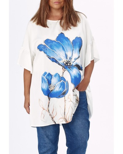 Maglia Oversized Viscose BluFLW Print