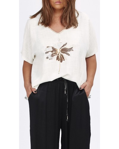 Maglia Oversized Lino Mix Viscose Ballerina