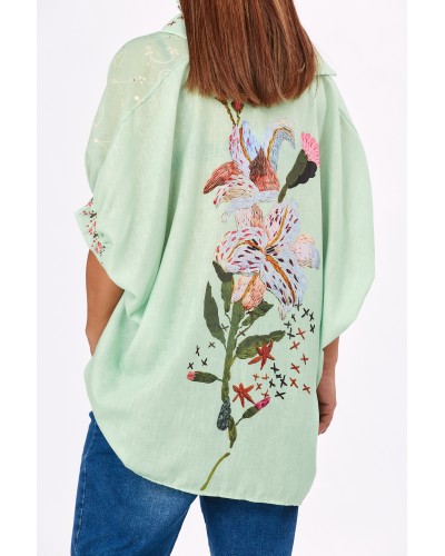 Camasa Boyfriend FLW Print Mint