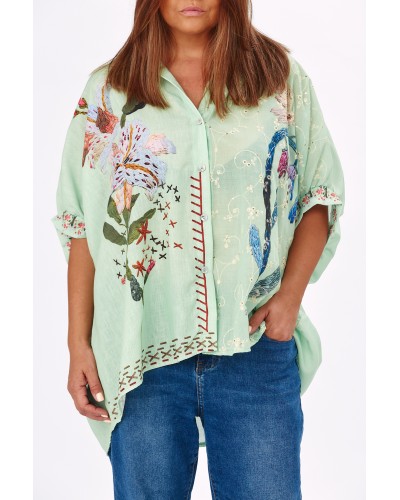 Camasa Boyfriend FLW Print Mint