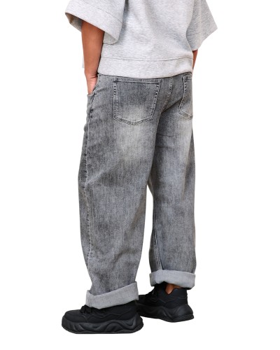 Jeans Balloon Talie Inalta Usor Elastici