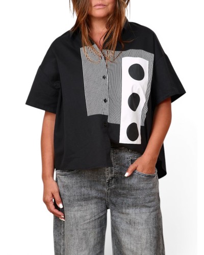 Camasa Boyfriend BLK/WHT Design