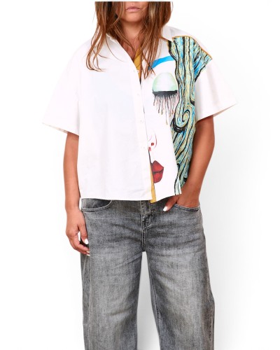 Camasa Boyfriend Korean Girl WHT