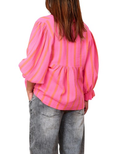 Maglia Oversized Fuxia Dungi si Maneca Ampla