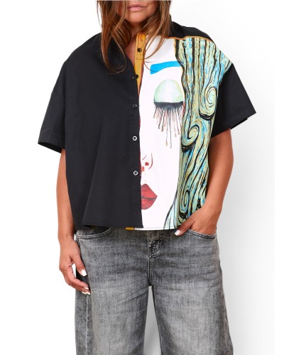 Camasa Boyfriend Korean Girl Blk