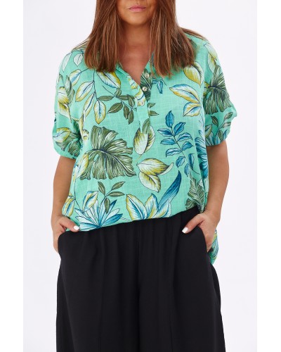 Camasa Summer Print Cotton Mint/CL