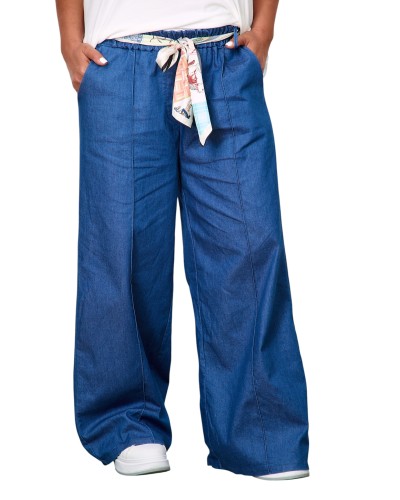 Jeans Denim Retro Betelie Elastica si Esarfa Detasabila