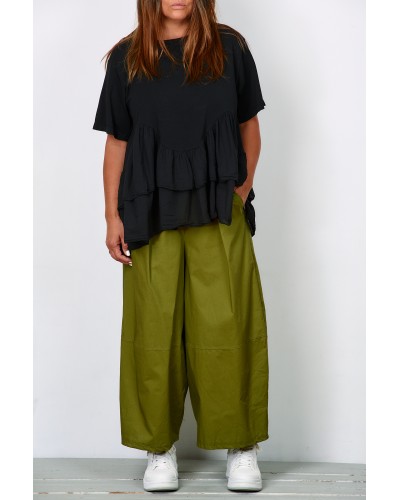 Pantaloni Boyfriend Cotton Summer OLIVE