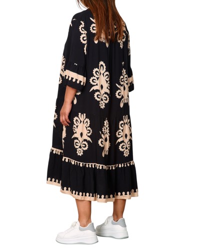 Abito Viscose Oversized FLWBLK