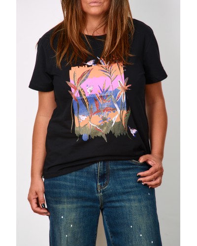 T-shirt Boyfriend Print BIRD CLOR