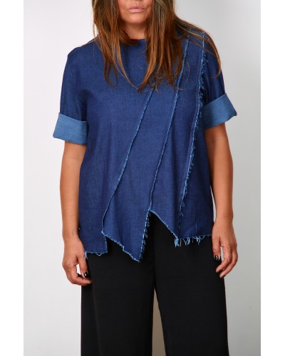 T-shirt Denim Summer Oversized Asimetric