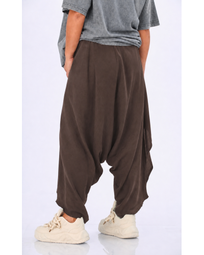 Pantaloni Salvari Buzunare Fusta Suprapusa Choco