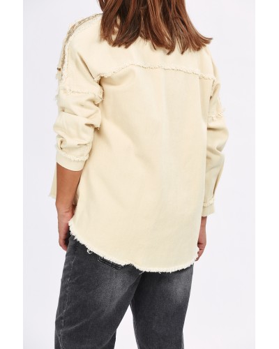 Jacheta  Jeans Nude Accesorizata BOHO