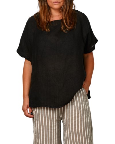 Maglia Lino Oversized NERO